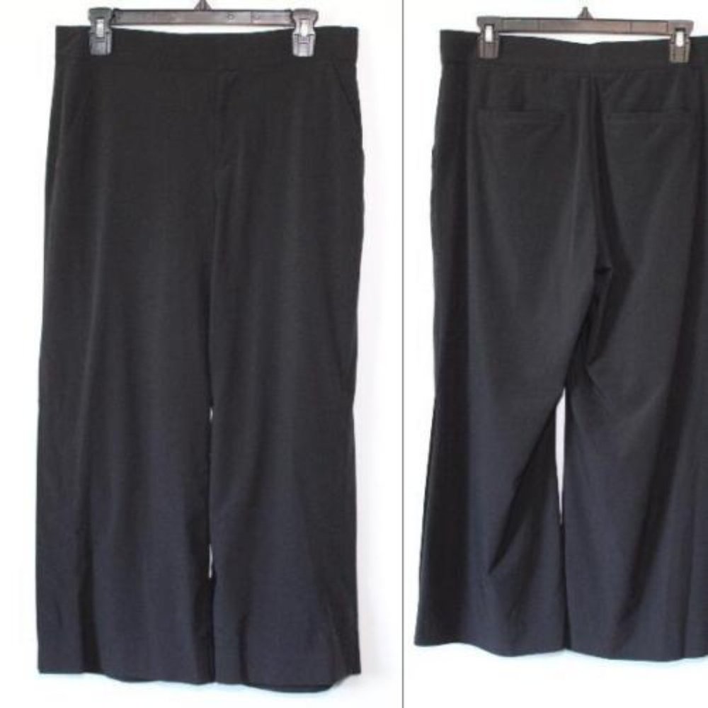 Athleta Tribeca Snap Ankle Crop Pants Black Athletic Women's Size 8 H13384 - Picture 11 of 12